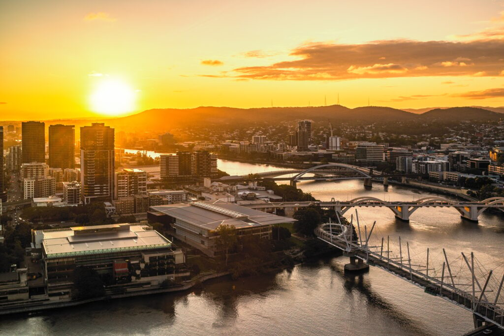 Golden hour in Brisbane is pretty special. Sunset view from W Brisbane.